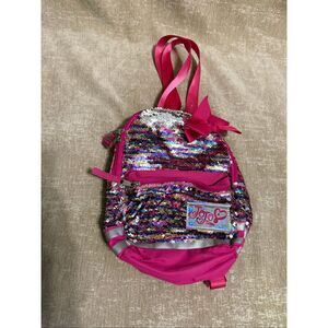 Jojo Siwa Kids Bow Reversible Rainbow Sequin Mini Backpack Pink Multicolor Small